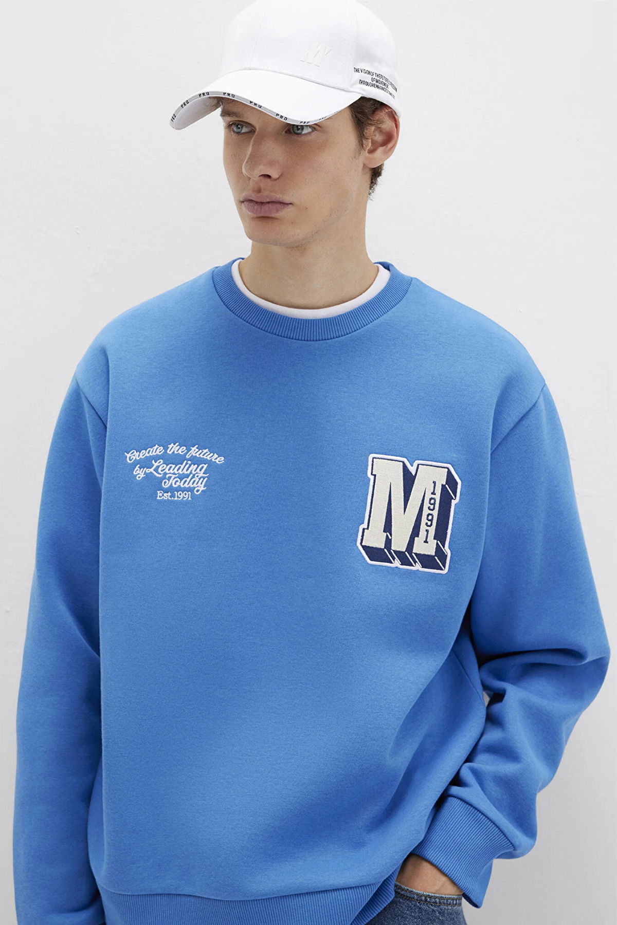Mavi Erkek Logo Nakış Detaylı Sweatshirt M0S10492 Menekşe - 2
