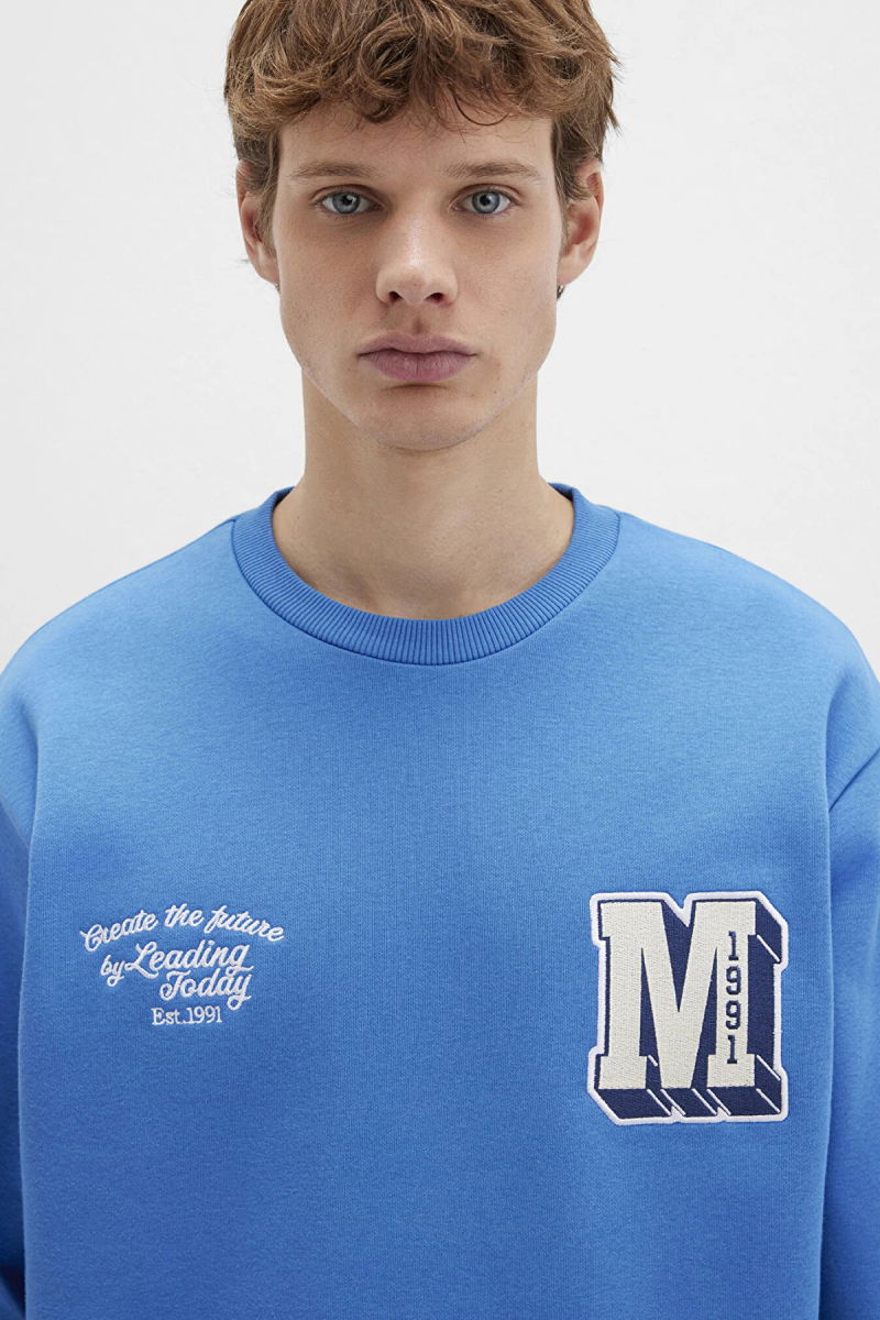 Mavi Erkek Logo Nakış Detaylı Sweatshirt M0S10492 Menekşe - 3