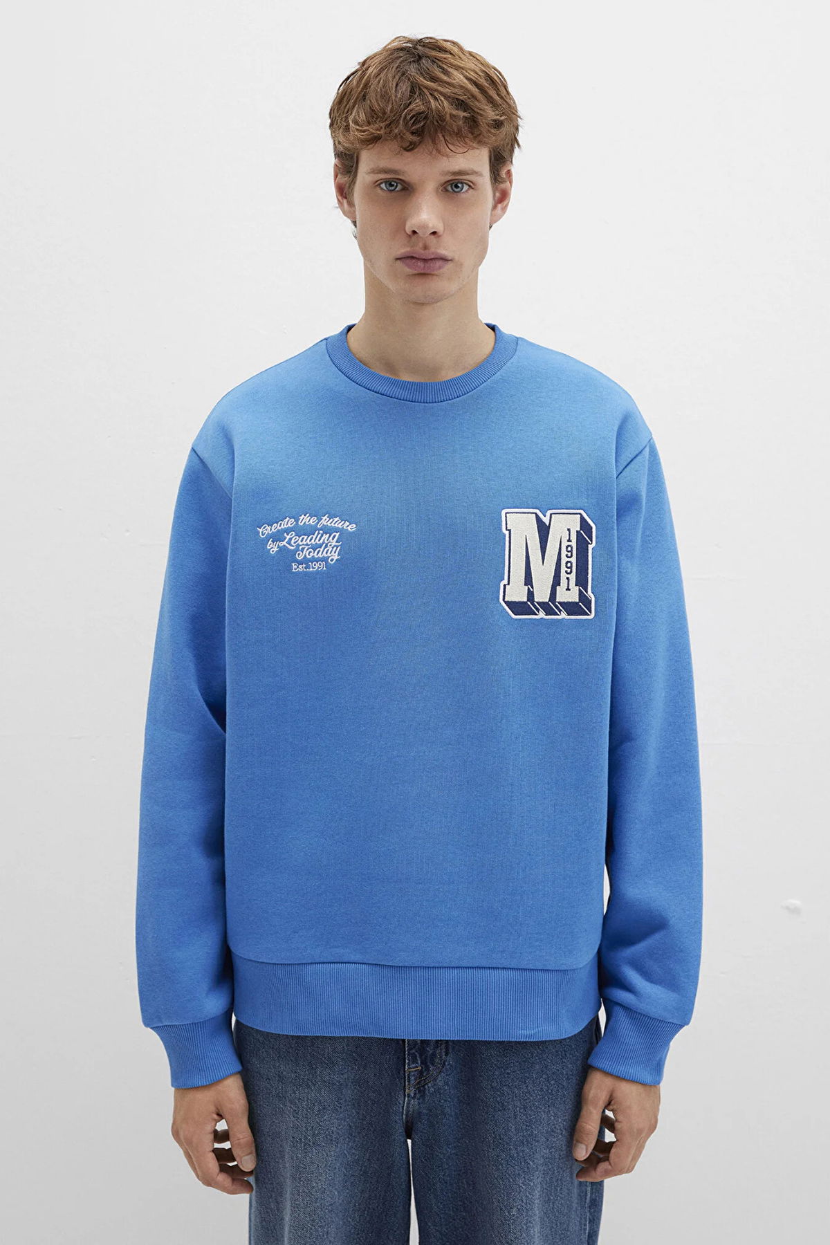 Mavi Erkek Logo Nakış Detaylı Sweatshirt M0S10492 Menekşe - 4