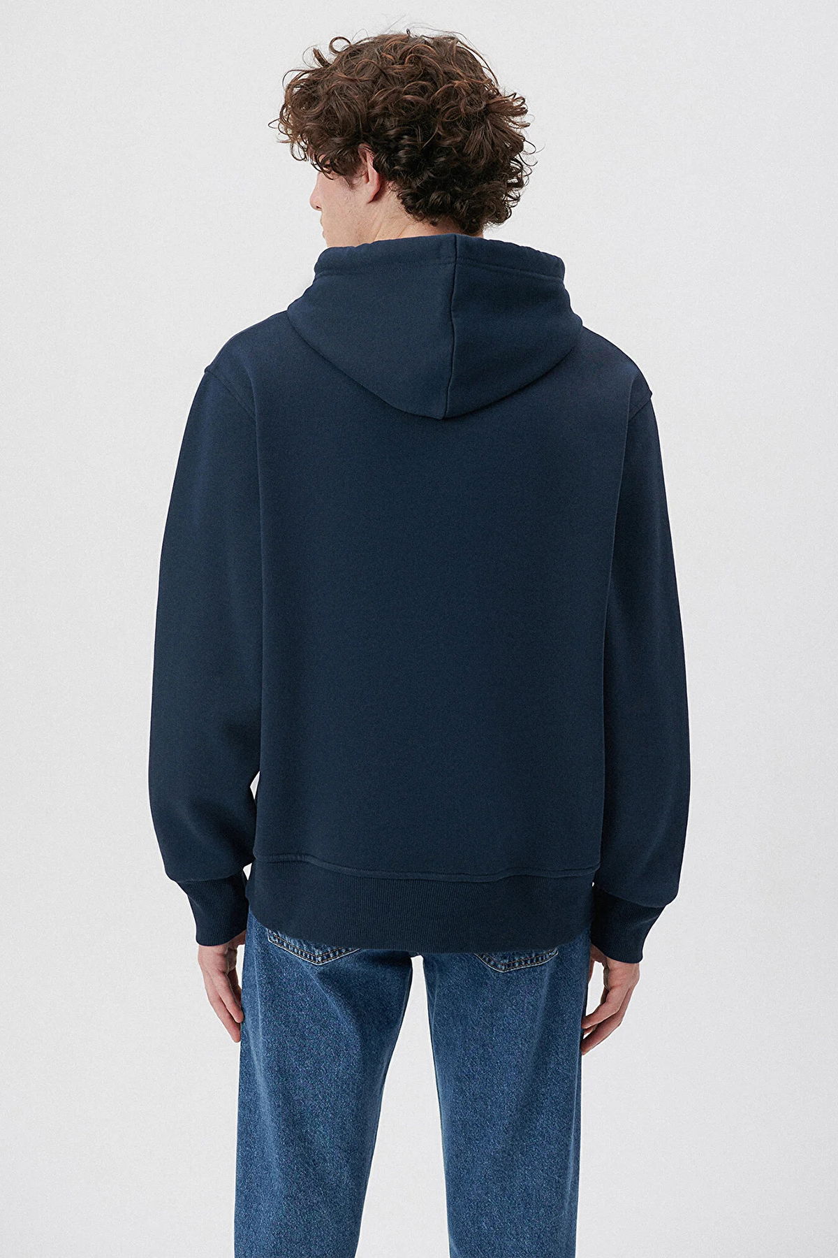 Mavi Erkek Logo Nakışlı Kapüşonlu Sweatshirt M065809 Lacivert - 4