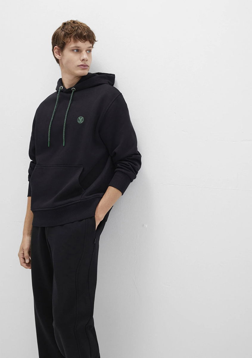 Mavi Erkek Logo Nakışlı Kapüşonlu Sweatshirt M065809 Siyah - 2