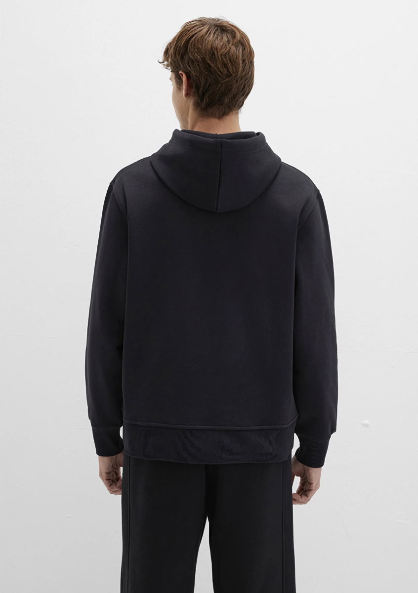 Mavi Erkek Logo Nakışlı Kapüşonlu Sweatshirt M065809 Siyah - 4