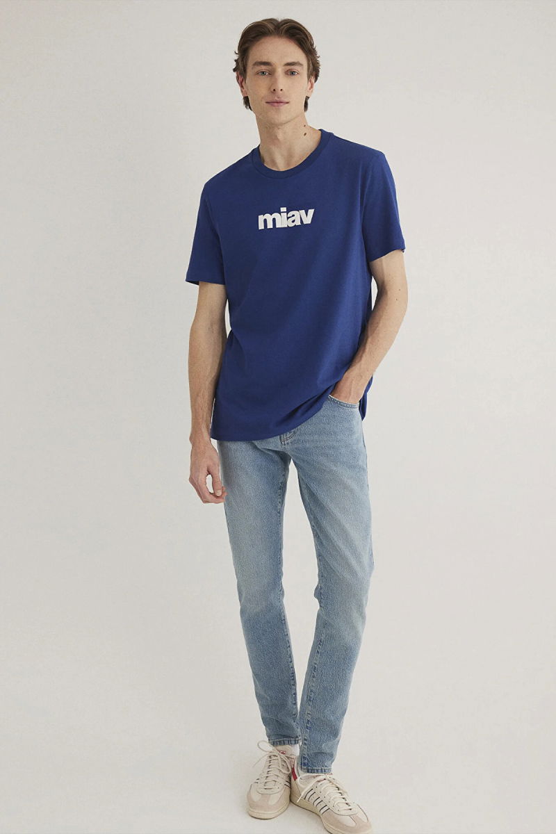 Mavi Erkek Miav Baskılı T-Shirt M067153-70722 Lacivert - 2