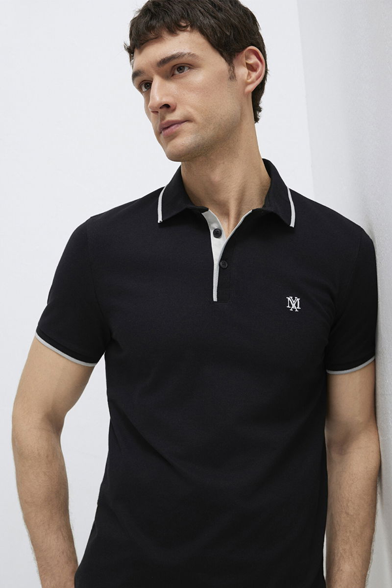 Mavi Erkek Mühür Logolu Polo T-Shirt M0613266 Siyah - 2