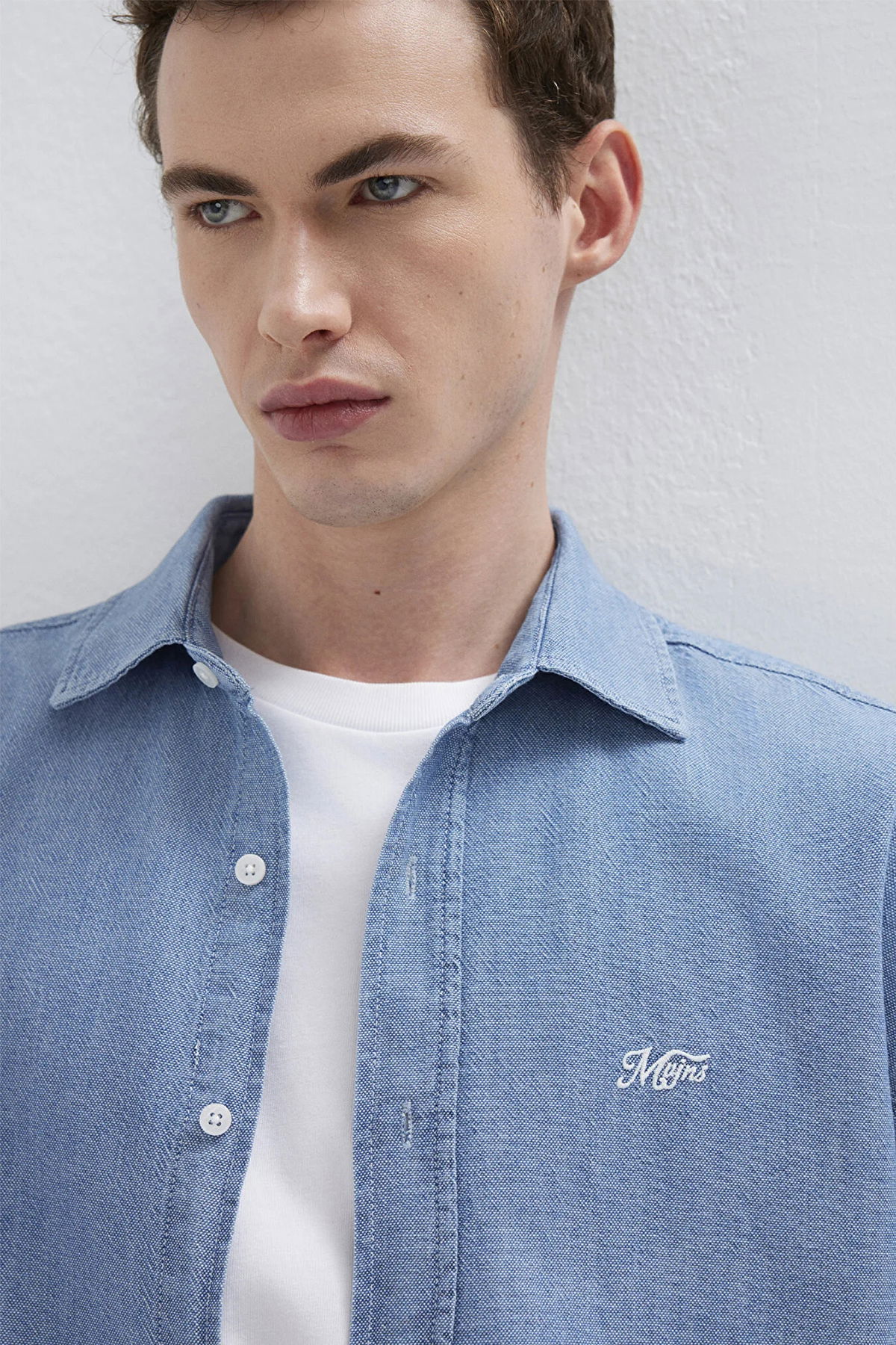 Mavi Erkek Nakışlı Uzun Kollu %100 Pamuk Gömlek M0211885 Indigo - 2