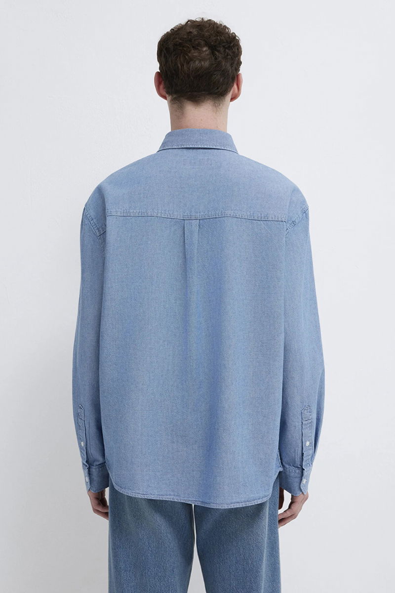 Mavi Erkek Nakışlı Uzun Kollu %100 Pamuk Gömlek M0211885 Indigo - 5