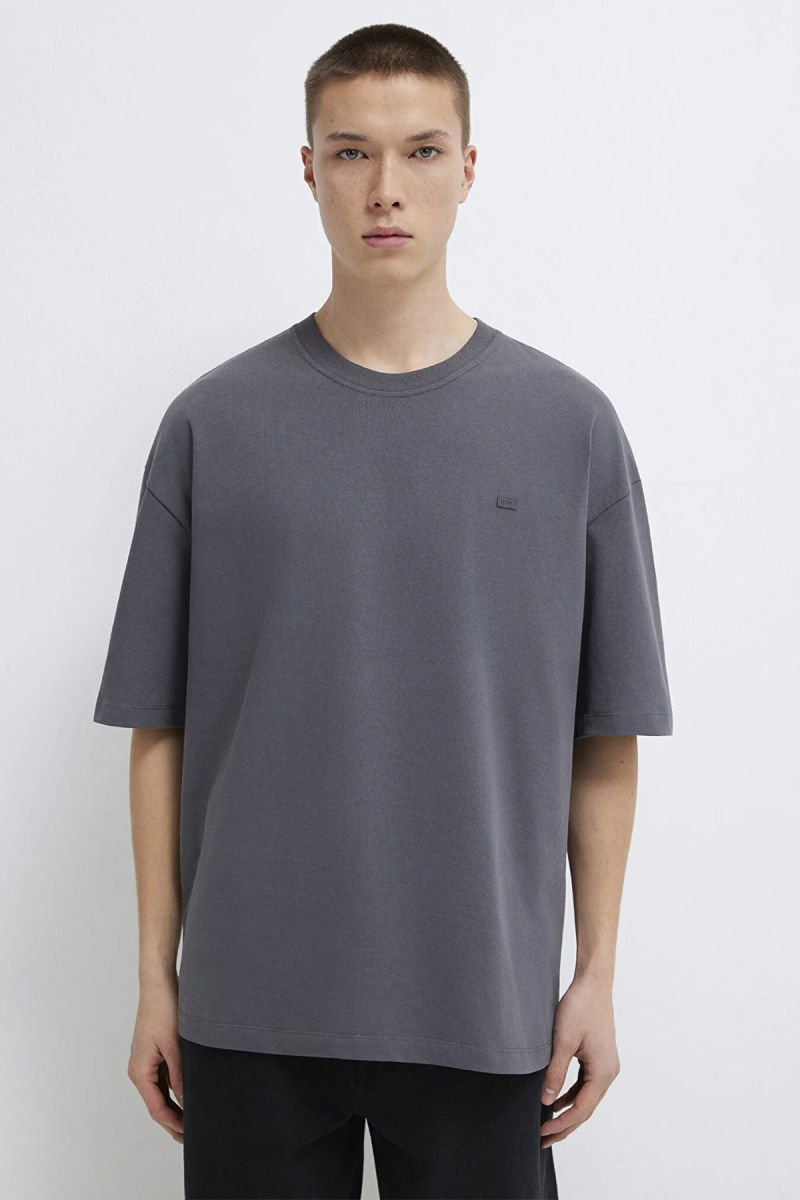 Mavi Erkek Oversize Bisiklet Yaka Basic T-Shirt M0613188 Gri - 3