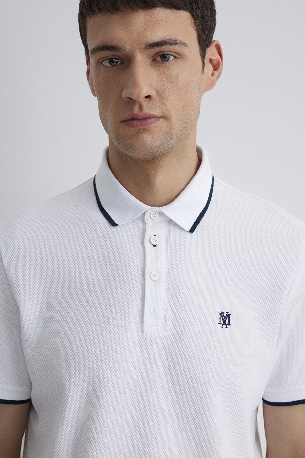 Mavi Erkek Şerit Detaylı Polo T-Shirt M066039 Beyaz - 3
