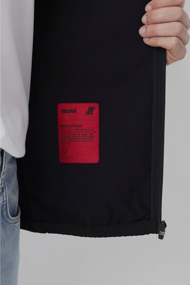 Mavi Erkek Su İtici Kapüşonlu Spandex Ceket M0110894 Siyah - 4