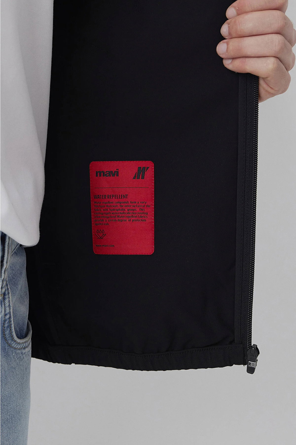Mavi Erkek Su İtici Kapüşonlu Spandex Ceket M0110894 Siyah - 4