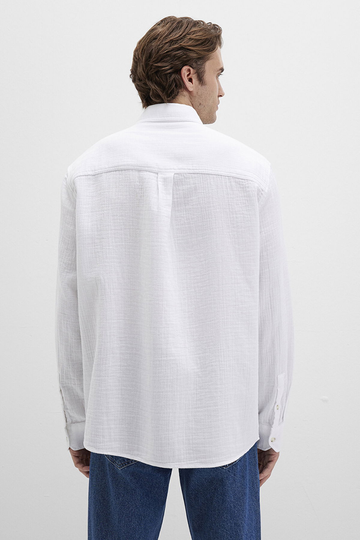 Mavi Erkek Uzun Kollu %100 Pamuk Gömlek M0211518 Beyaz - 5