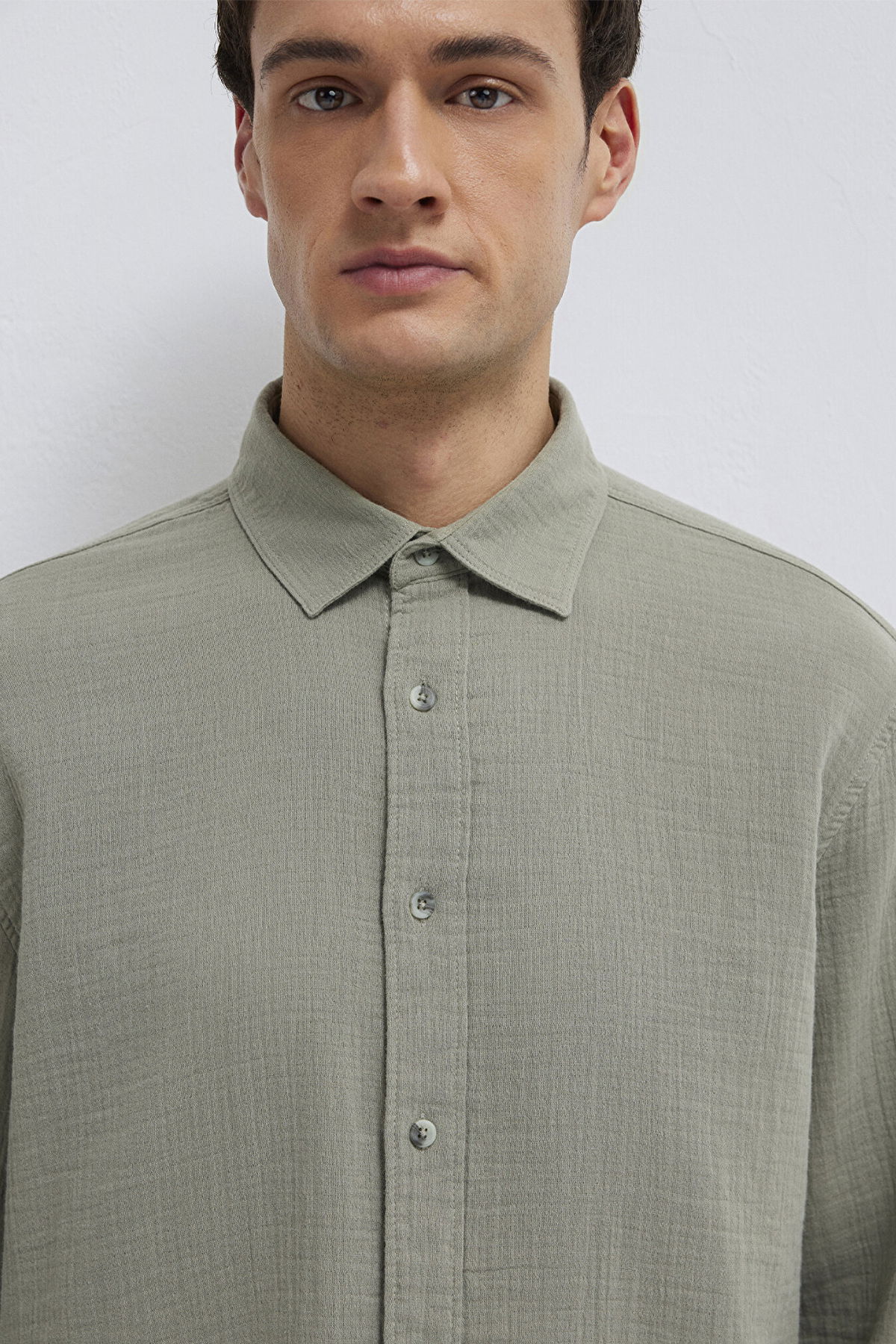 Mavi Erkek Uzun Kollu %100 Pamuk Gömlek M0211518 Gölge Gri - 5