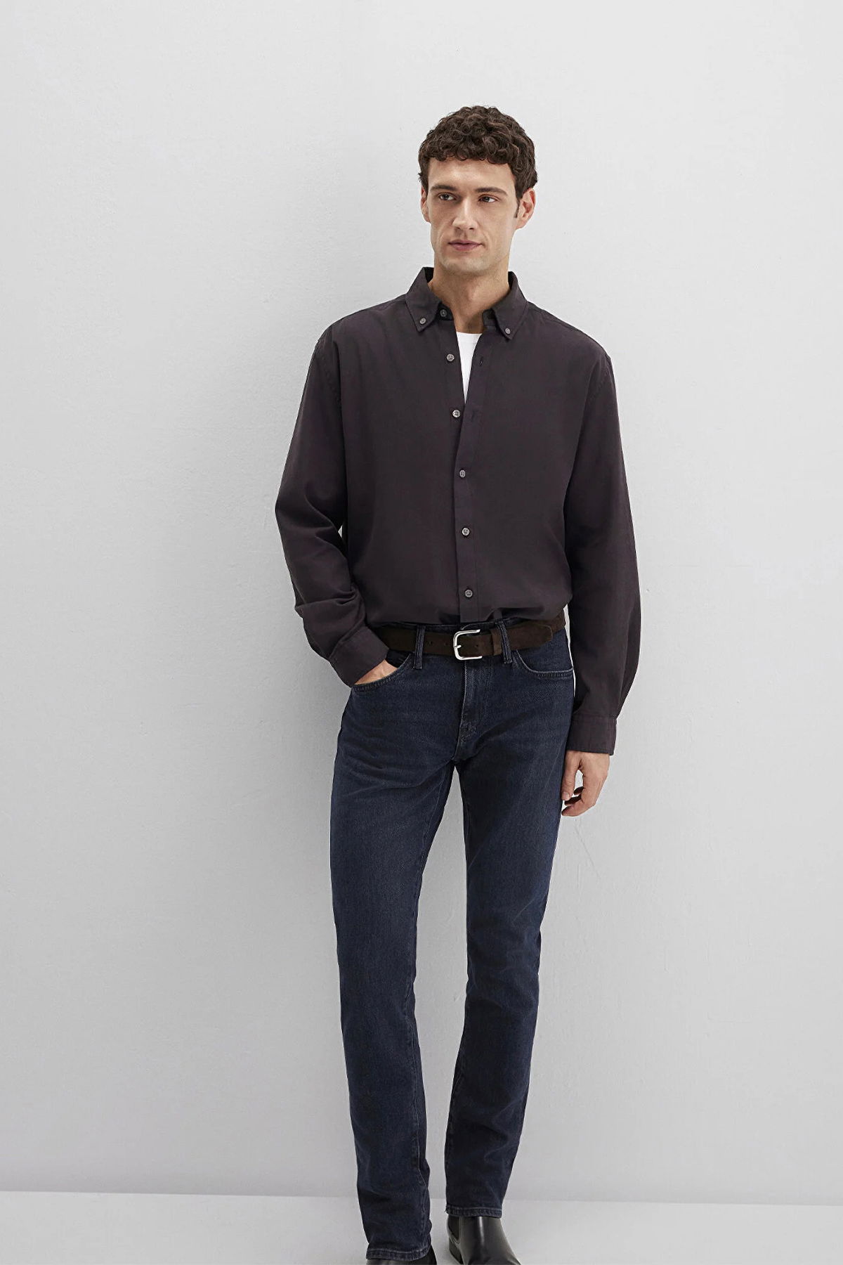 Mavi Erkek Uzun Kollu Pamuklu Gömlek M0211751 Siyah - 2