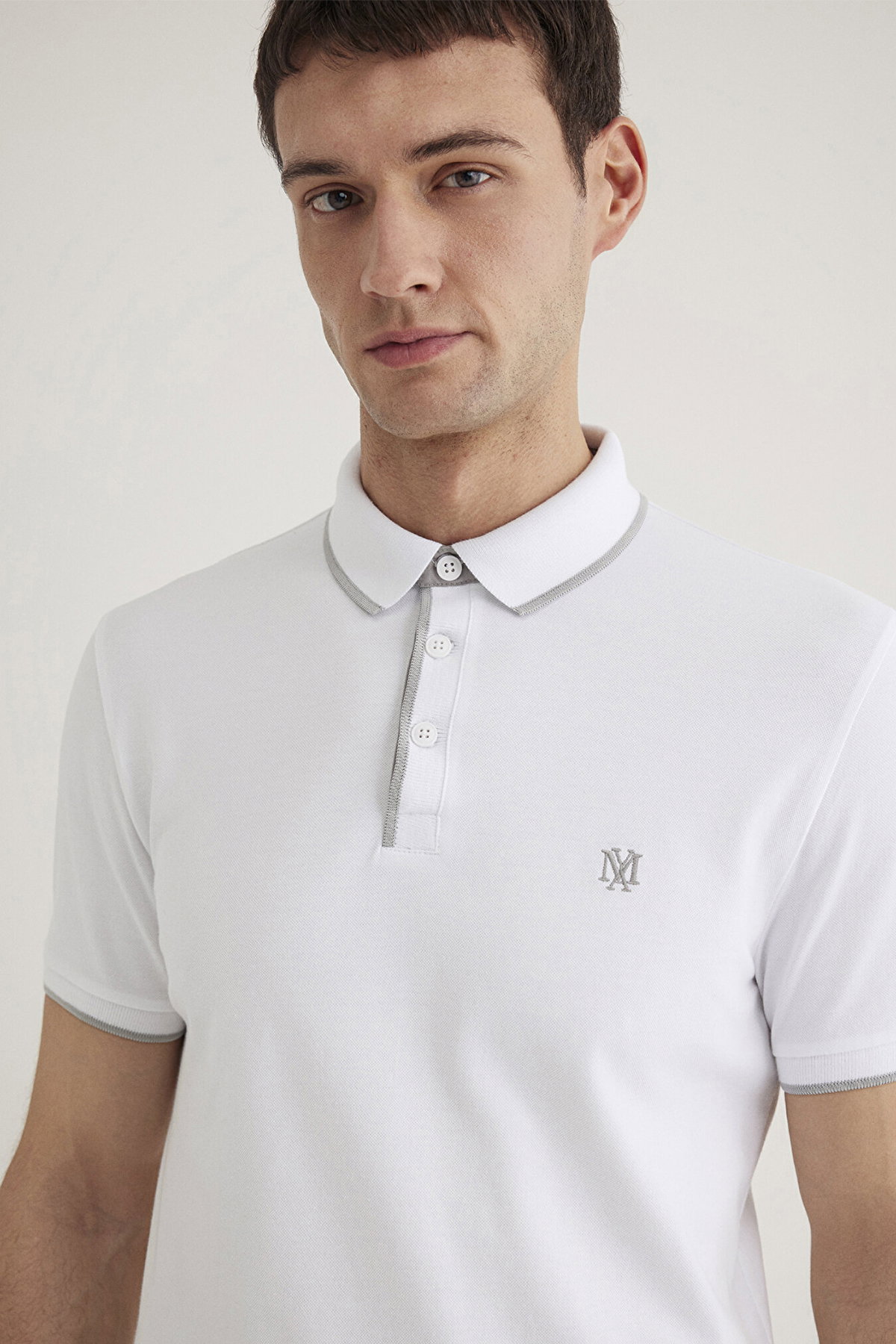 Mavi Erkek Yaka Detaylı Polo T-Shirt M062373 Beyaz - 3