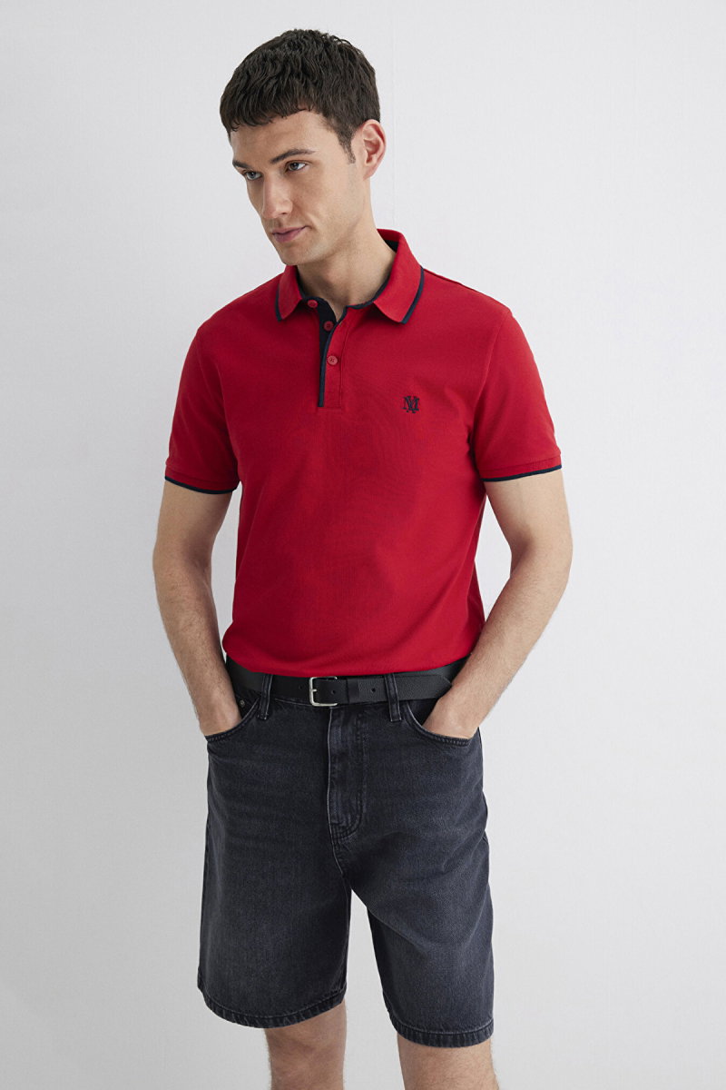 Mavi Erkek Yaka Detaylı Polo T-Shirt M062373 Kırmızı - 2