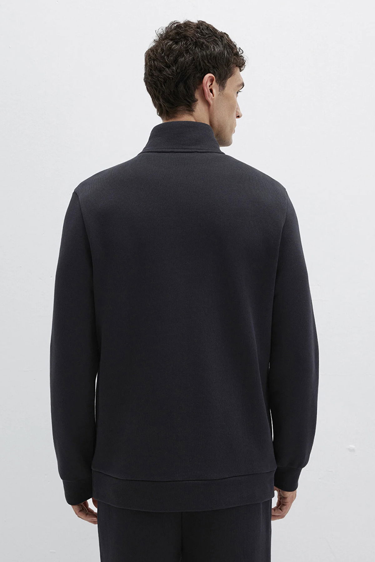 Mavi Erkek Yarı Fermuarlı Dik Yaka Sweatshirt M0S10477 Siyah - 5