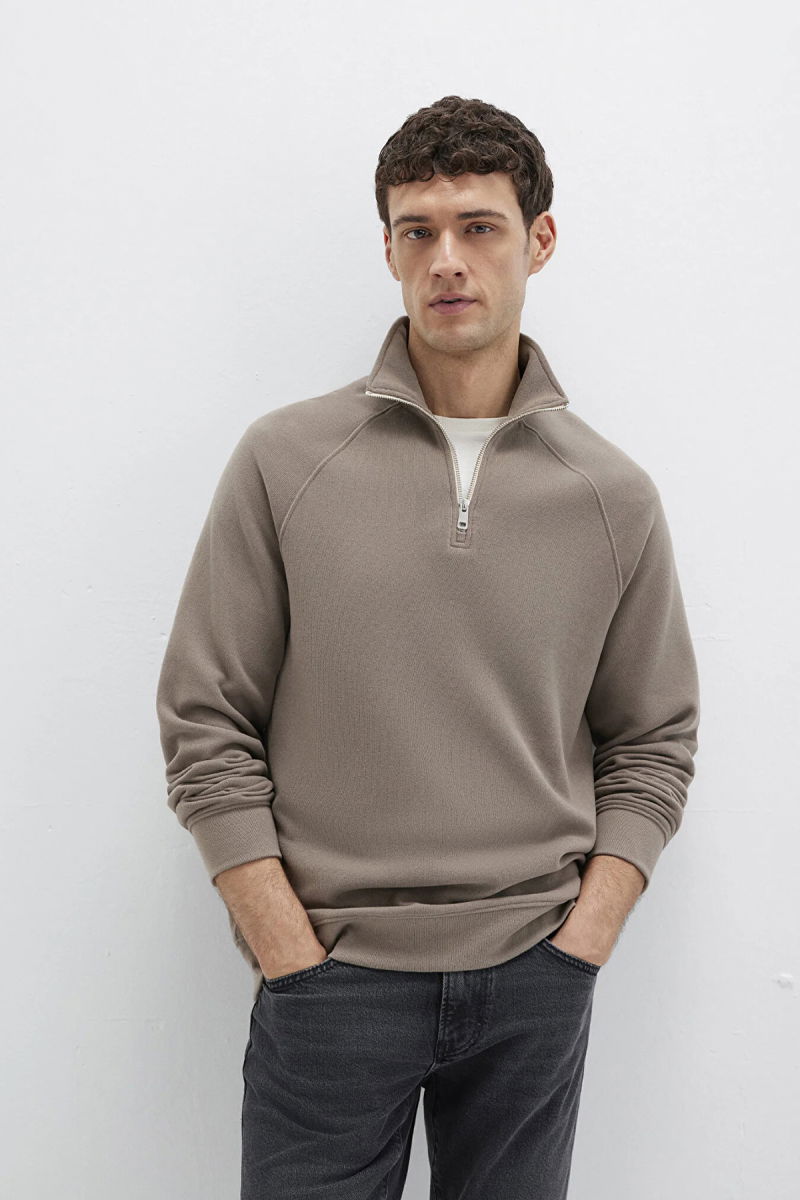 Mavi Erkek Yarı Fermuarlı Pamuklu Sweatshirt M0S10483 Fındık - 2