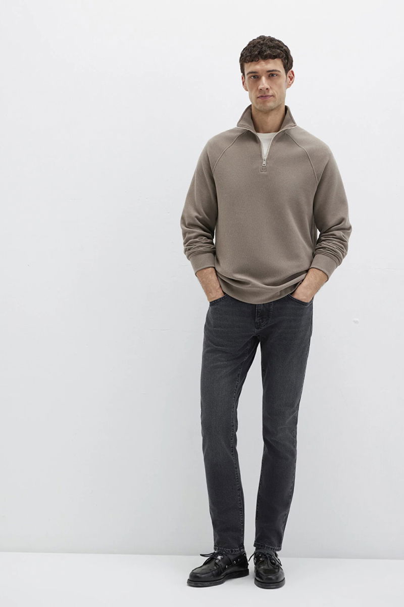 Mavi Erkek Yarı Fermuarlı Pamuklu Sweatshirt M0S10483 Fındık - 3