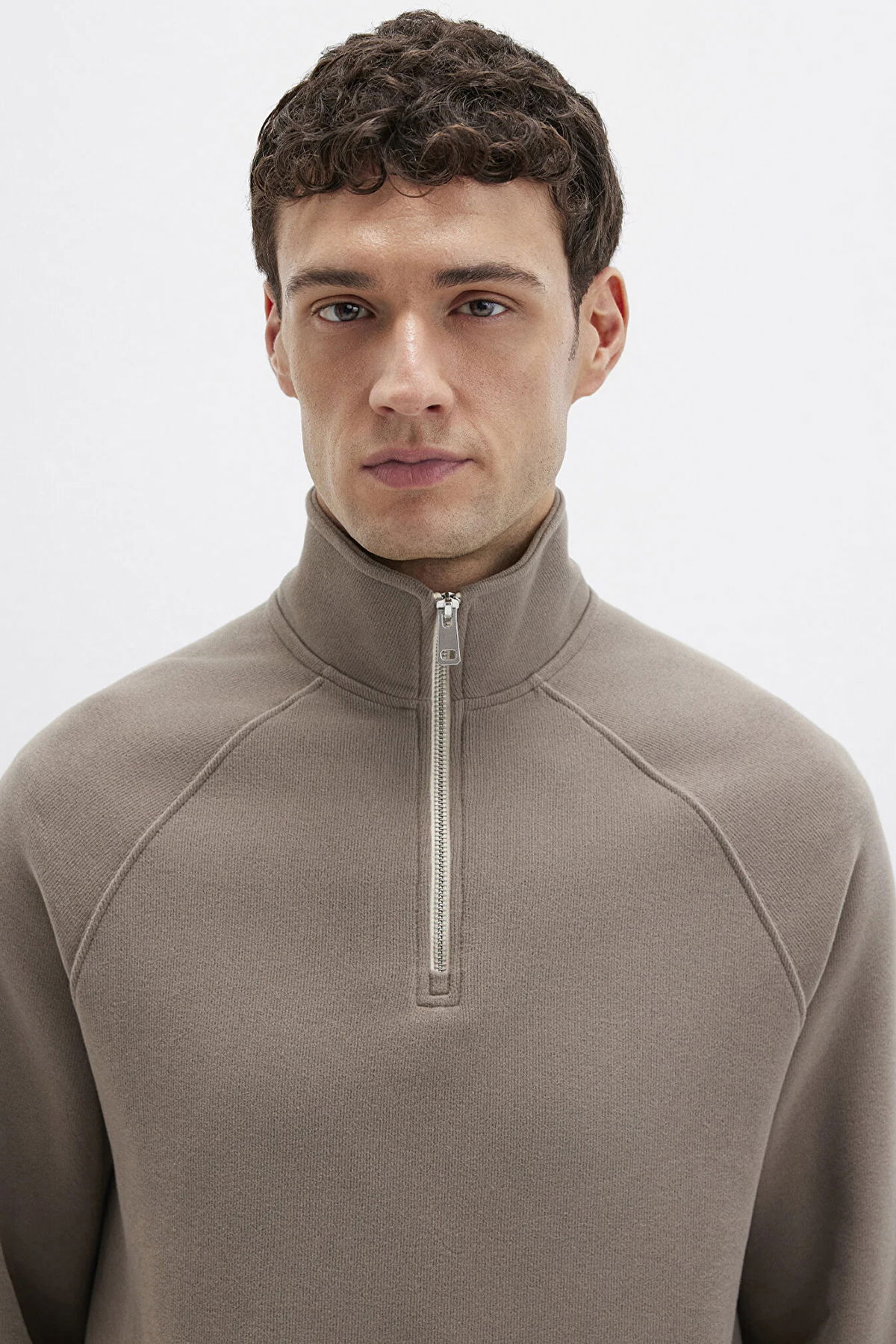 Mavi Erkek Yarı Fermuarlı Pamuklu Sweatshirt M0S10483 Fındık - 4