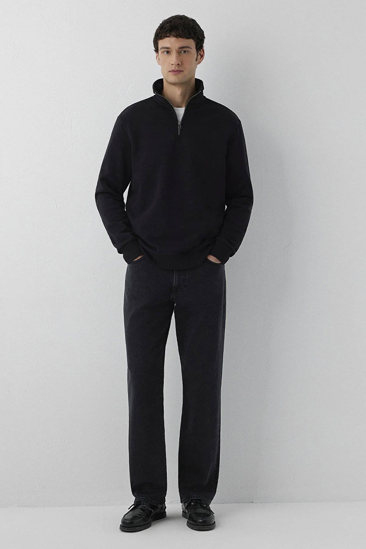 Mavi Erkek Yarı Fermuarlı Sweatshirt M0S20027 Siyah - 2