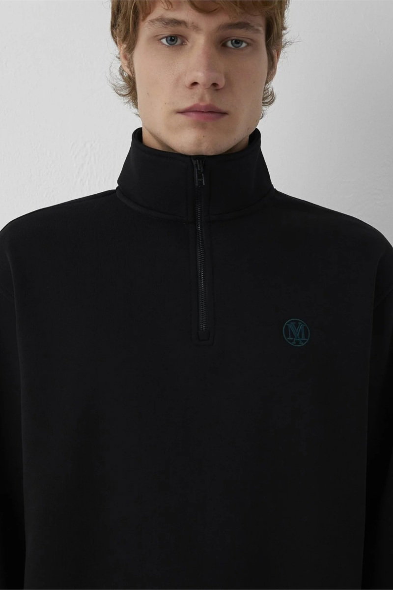 Mavi Erkek Yarı Fermuarlı Sweatshirt Siyah - 3