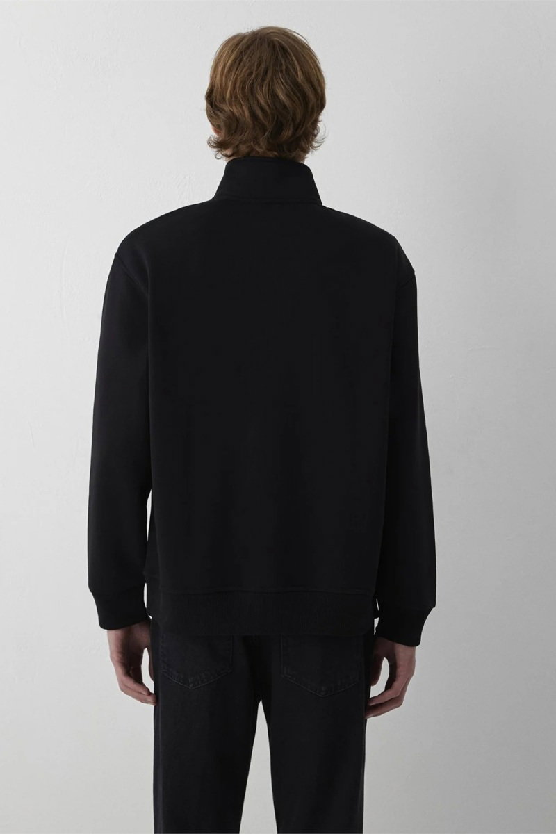 Mavi Erkek Yarı Fermuarlı Sweatshirt Siyah - 4