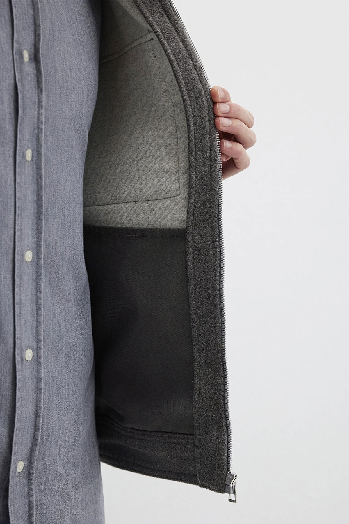 Mavi Erkek Yün Karışımlı Gömlek M0211804 Koyu Gri - 4