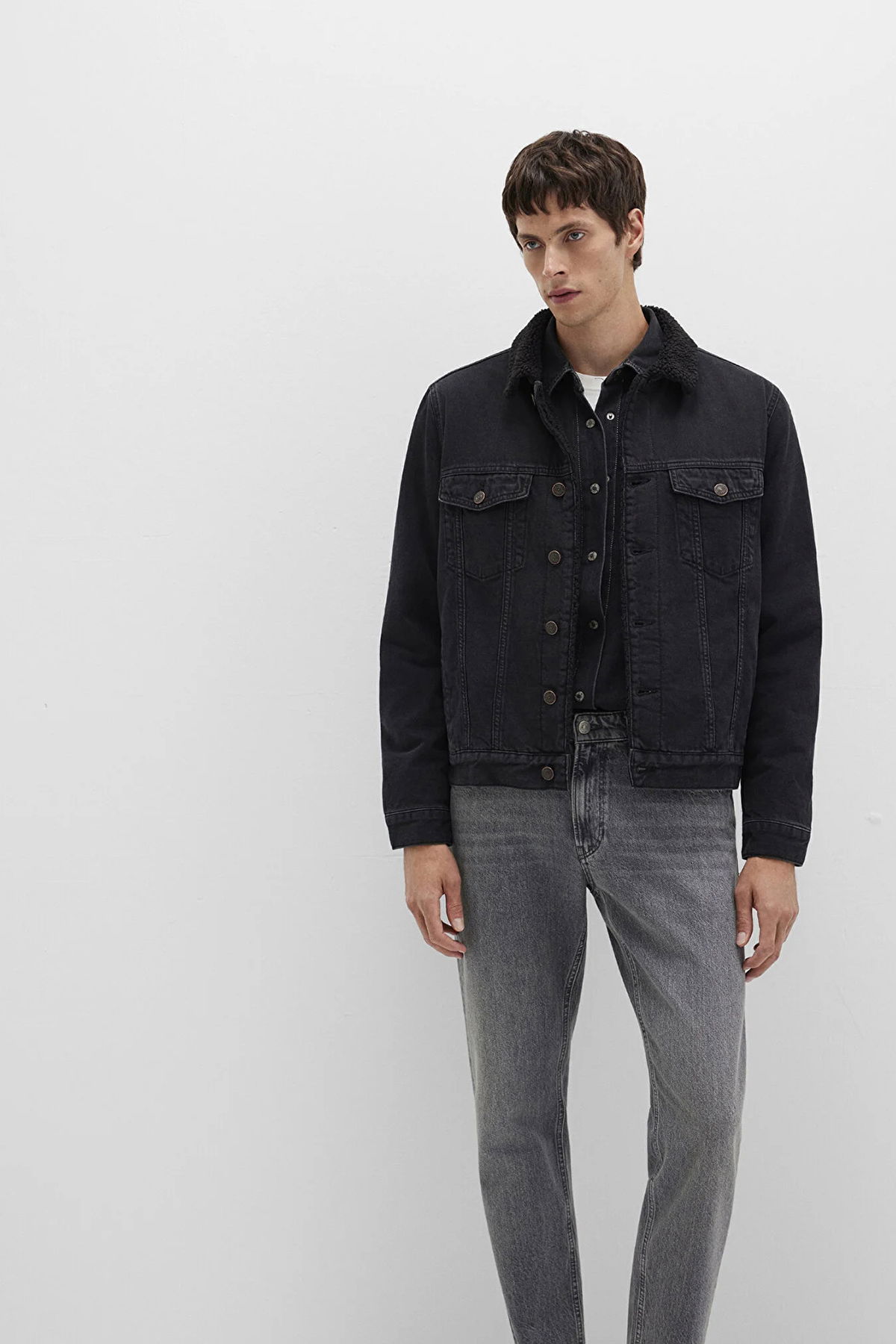 Mavi Erkek Zander Classic Denim Suni Kürklü Jean Ceket M0111214 Black - 1
