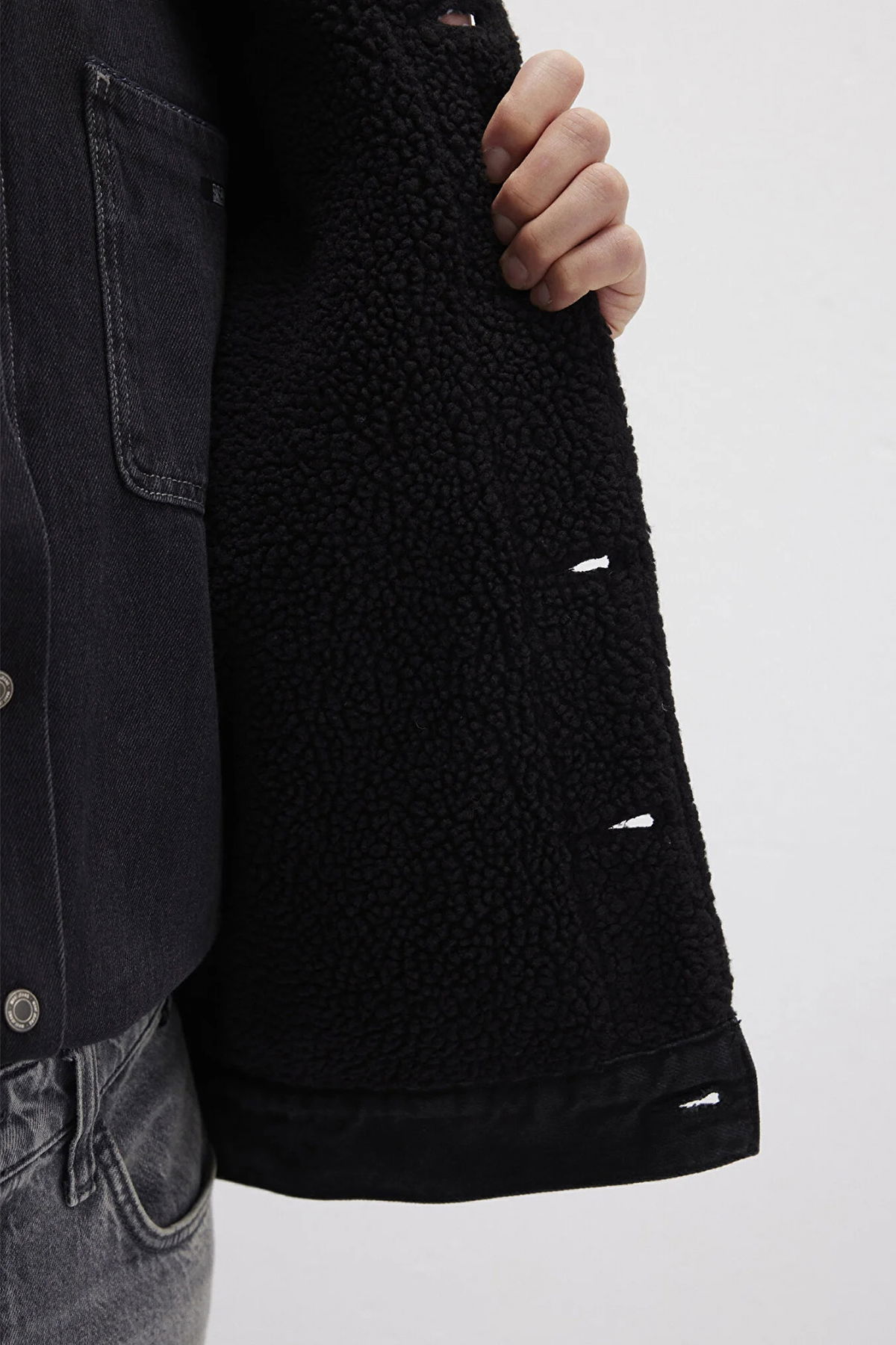 Mavi Erkek Zander Classic Denim Suni Kürklü Jean Ceket M0111214 Black - 4