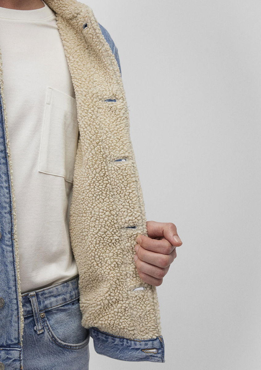 Mavi Erkek Zander Classic Denim Suni Kürklü Jean Ceket M0111214 Mavi - 3