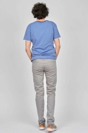 Mcl Erkek Baskılı Slim Fit Bisiklet Yaka T-Shirt 2070154 Mavi - 5