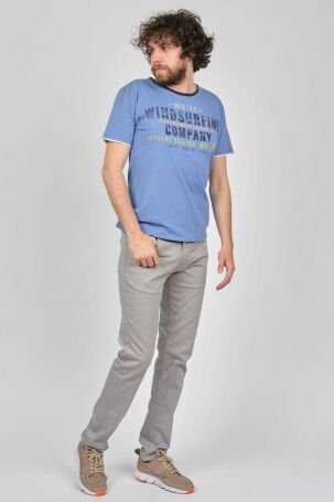Mcl Erkek Baskılı Slim Fit Bisiklet Yaka T-Shirt 2070154 Mavi - 6