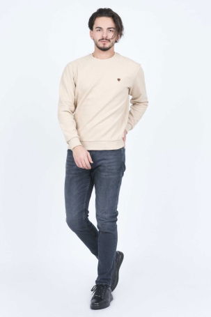 Metropolitan Erkek Bisiklet Yaka Sweatshirt 6240101 Bej - 2