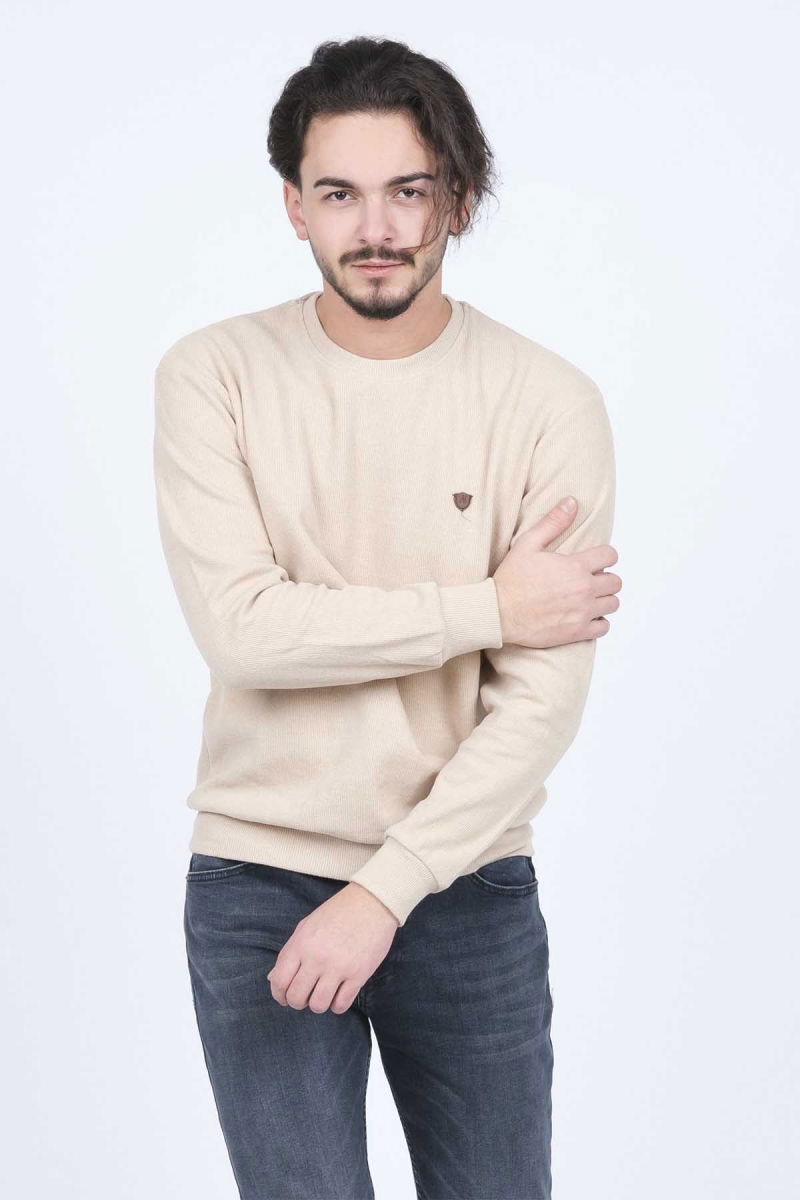 Metropolitan Erkek Bisiklet Yaka Sweatshirt 6240101 Bej - 3