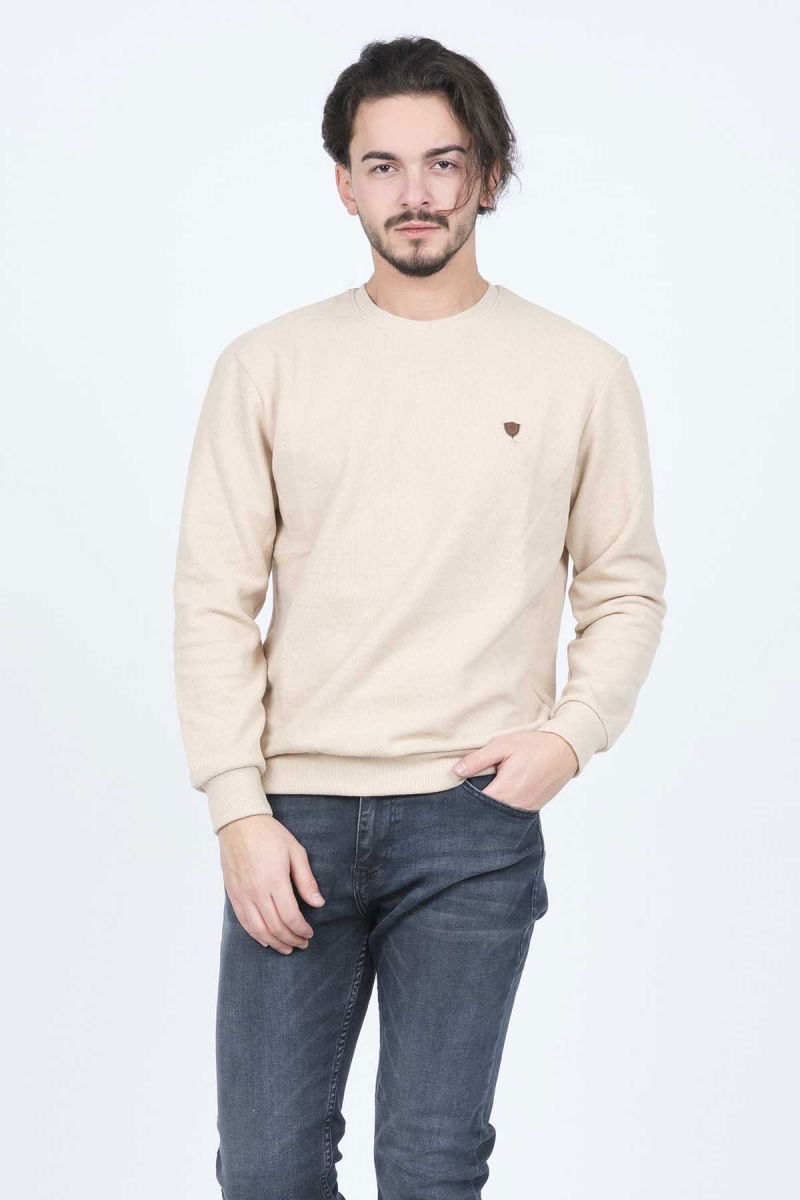 Metropolitan Erkek Bisiklet Yaka Sweatshirt 6240101 Bej - 4