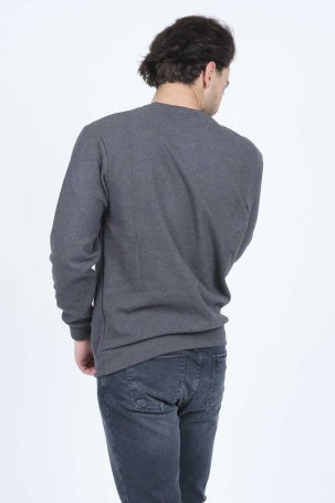 Metropolitan Erkek Bisiklet Yaka Sweatshirt 6240101 Füme - 4