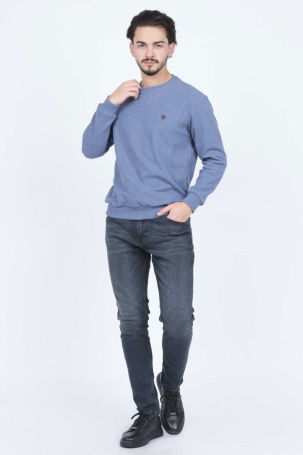 Metropolitan Erkek Bisiklet Yaka Sweatshirt 6240101 Indigo - 2