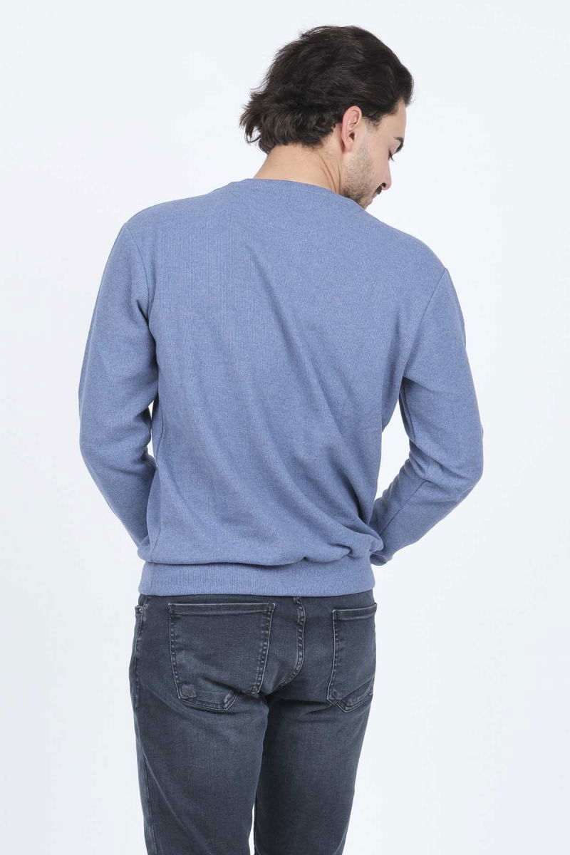 Metropolitan Erkek Bisiklet Yaka Sweatshirt 6240101 Indigo - 5