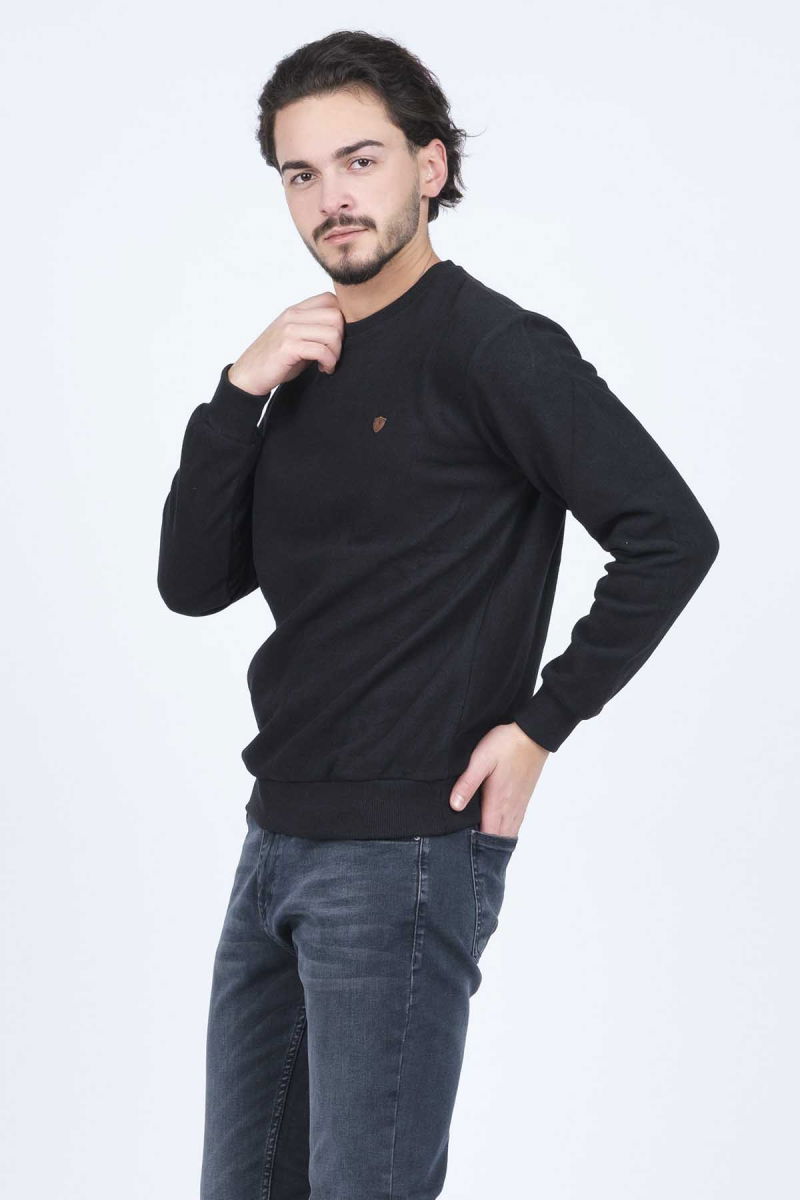 Metropolitan Erkek Bisiklet Yaka Sweatshirt 6240101 Siyah - 3