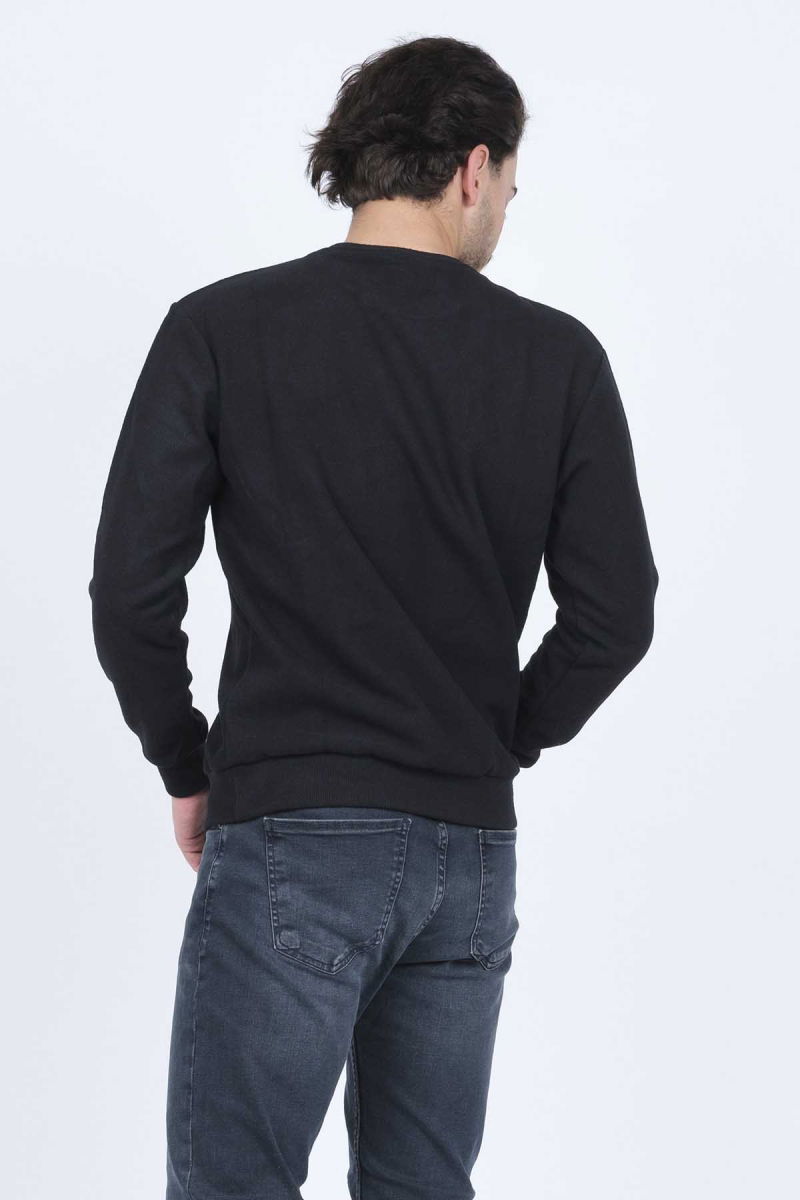 Metropolitan Erkek Bisiklet Yaka Sweatshirt 6240101 Siyah - 5