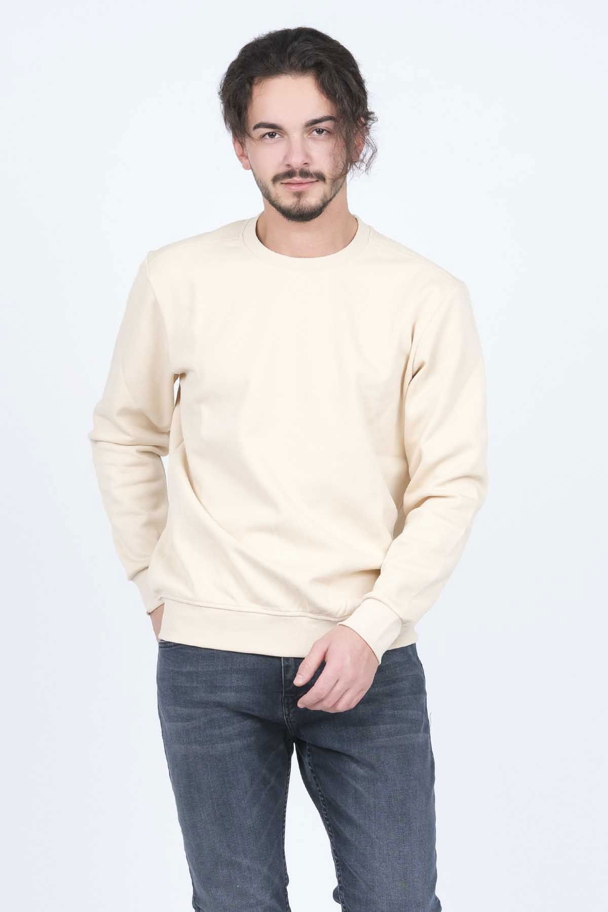 Metropolitan Erkek Bisiklet Yaka Sweatshirt 62422106 Bej - 1