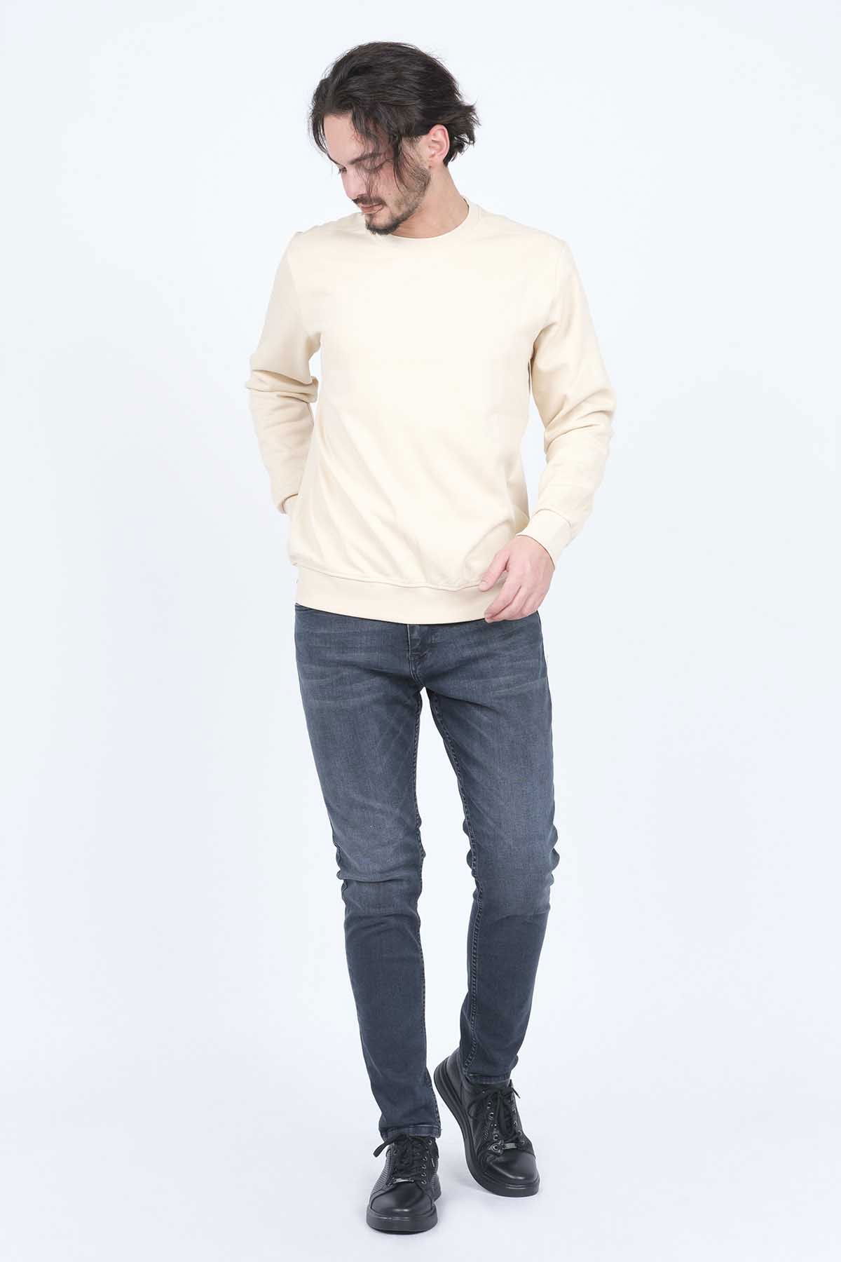 Metropolitan Erkek Bisiklet Yaka Sweatshirt 62422106 Bej - 2