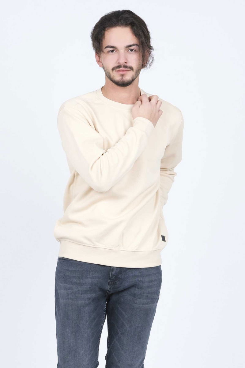 Metropolitan Erkek Bisiklet Yaka Sweatshirt 62422106 Bej - 3