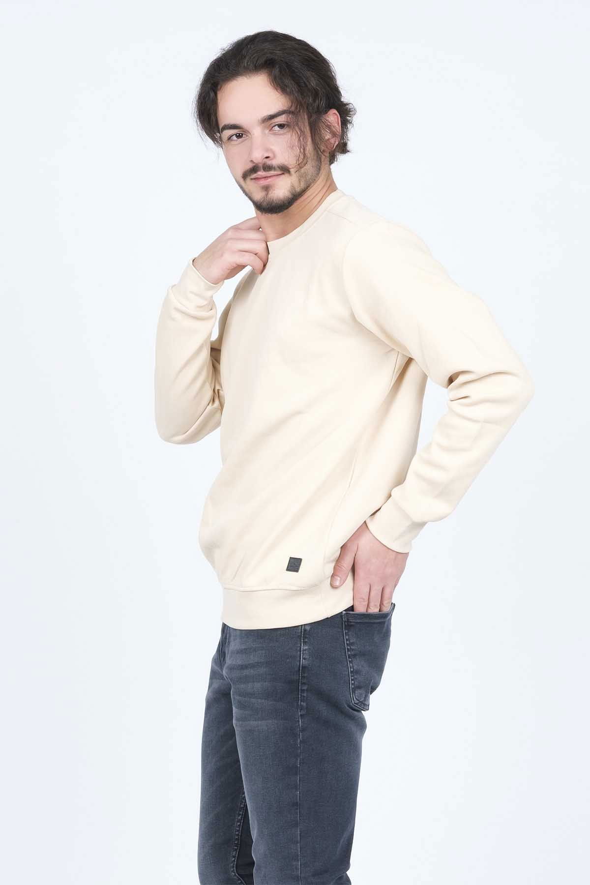Metropolitan Erkek Bisiklet Yaka Sweatshirt 62422106 Bej - 4