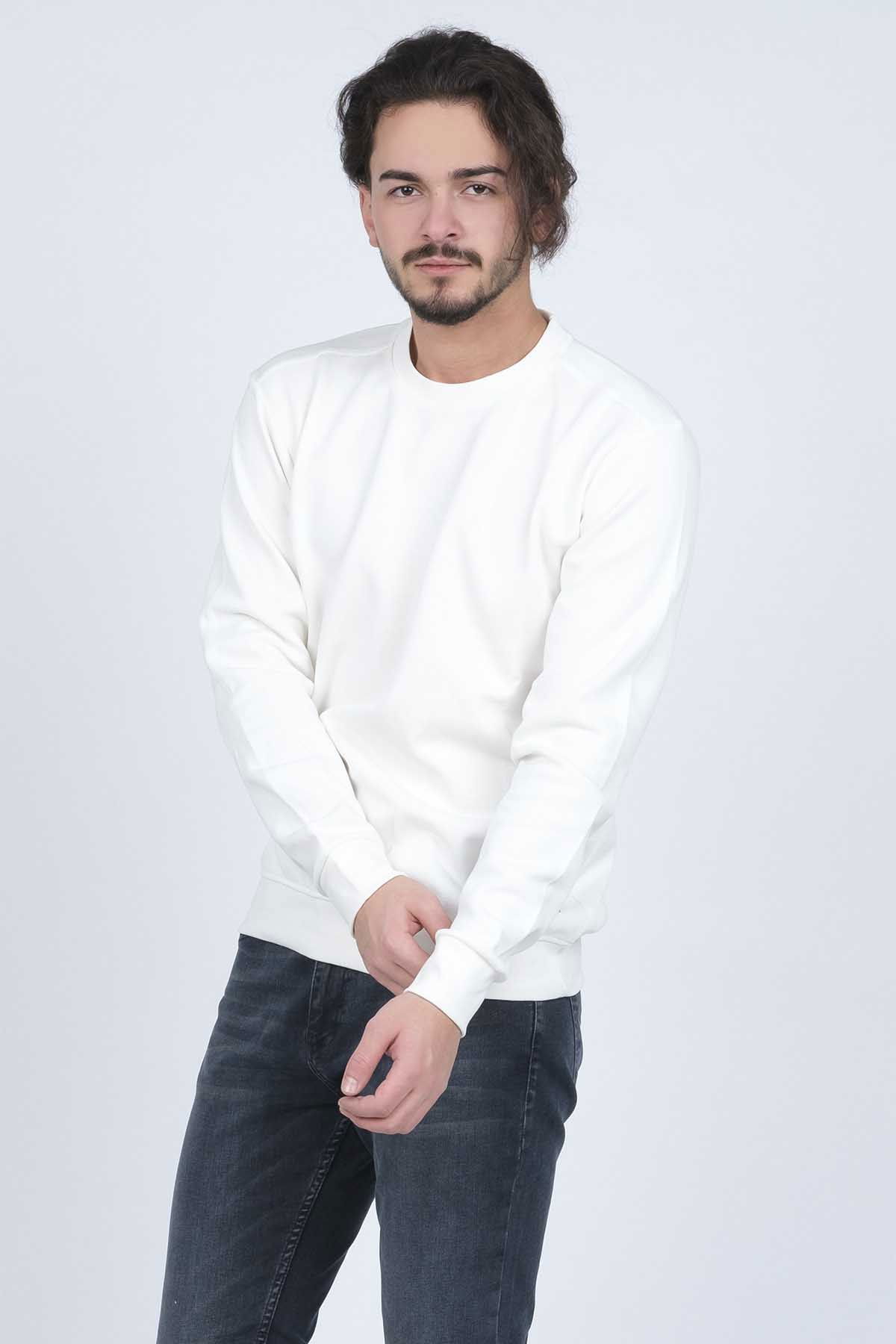 Metropolitan Erkek Bisiklet Yaka Sweatshirt 62422106 Beyaz - 3