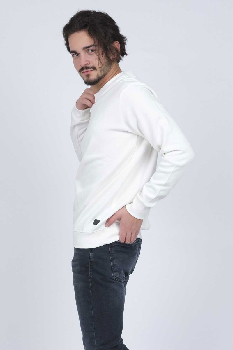 Metropolitan Erkek Bisiklet Yaka Sweatshirt 62422106 Beyaz - 4