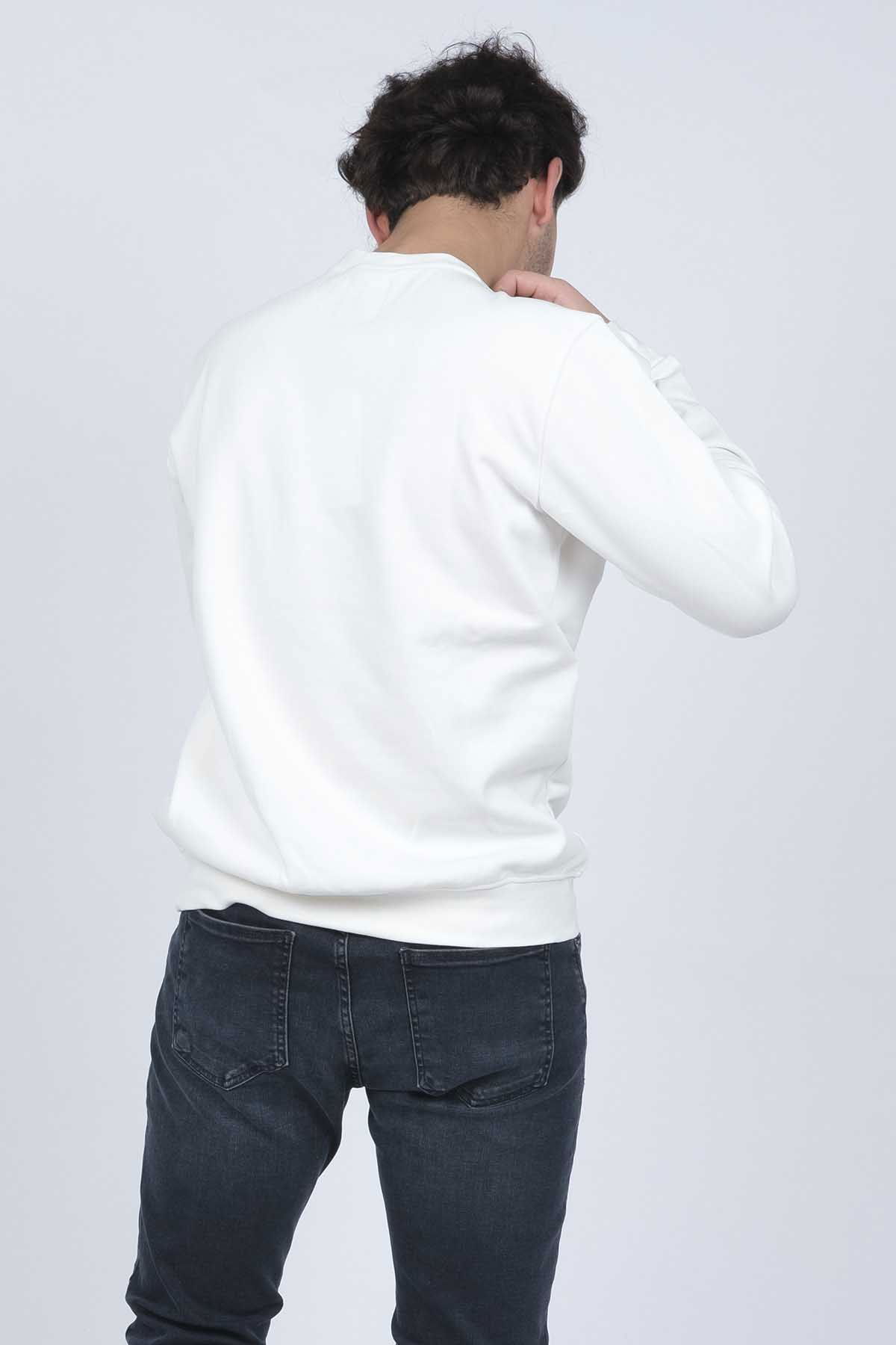 Metropolitan Erkek Bisiklet Yaka Sweatshirt 62422106 Beyaz - 5