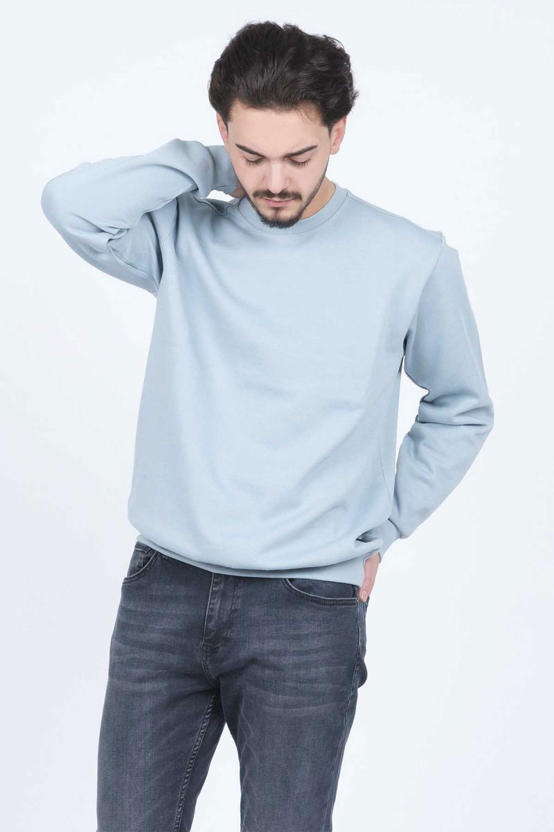 Metropolitan Erkek Bisiklet Yaka Sweatshirt 62422106 Turkuaz - 3