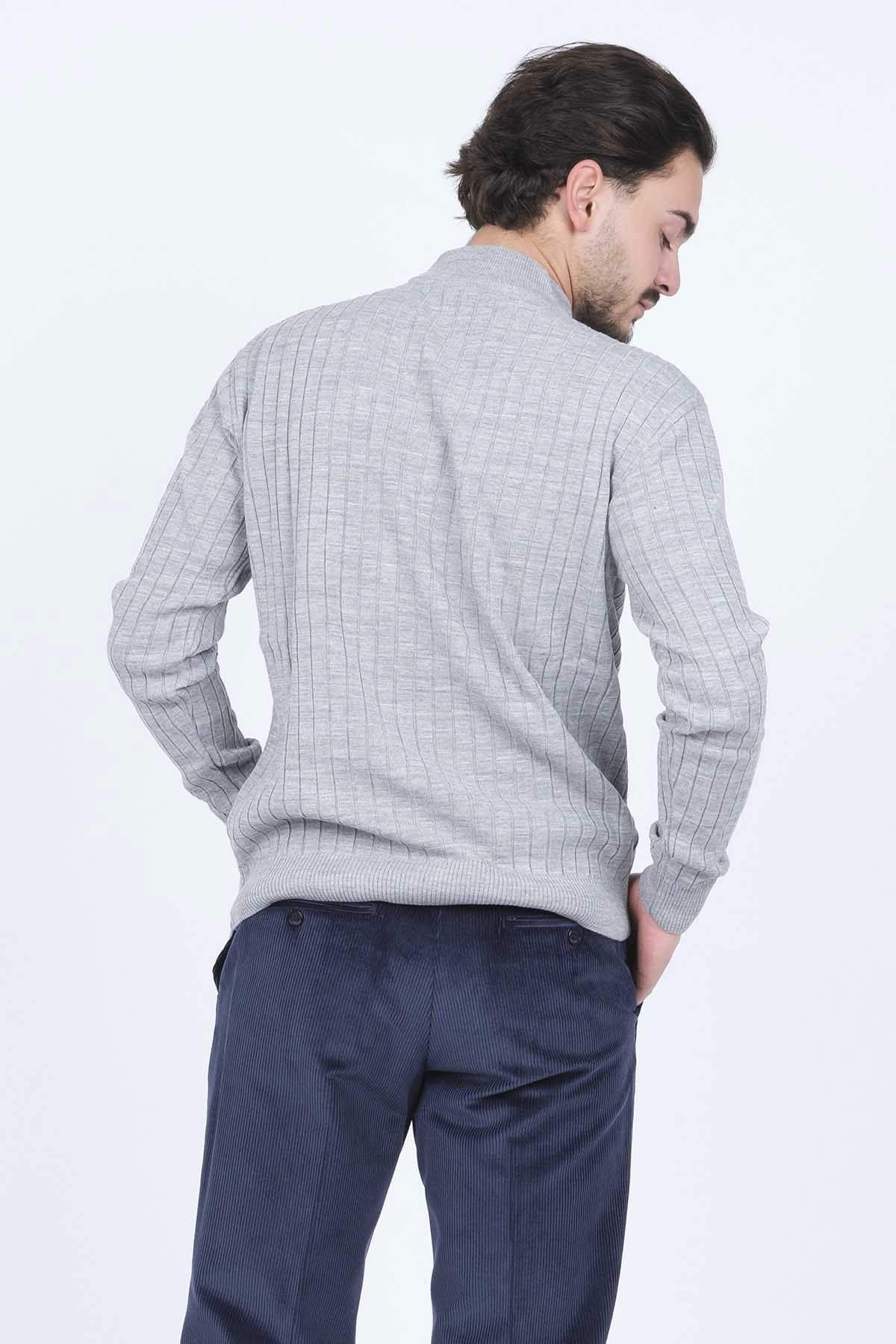 Metropolitan Erkek Fitilli Yarım Balıkçı Triko Kazak 6244018 Gri - 5