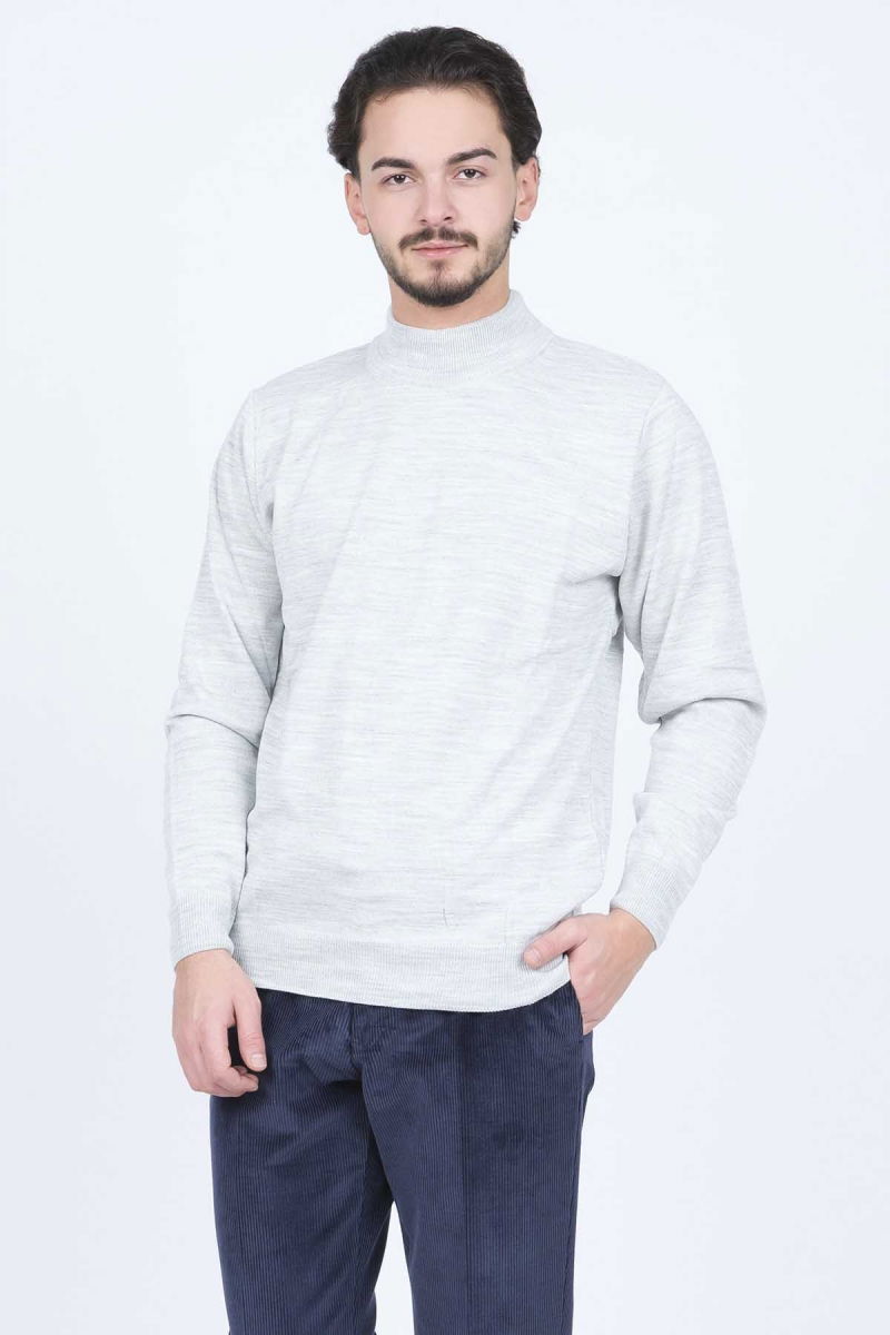 Metropolitan Erkek Yarım Balıkçı Triko Kazak 6241000 Gri - 3